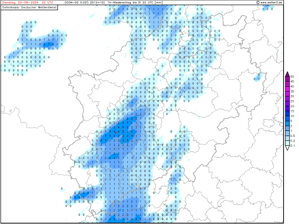 Wetterprognose 20.08. – 25.08. mit Blick auf die anstehende&nbsp;Kaltfront