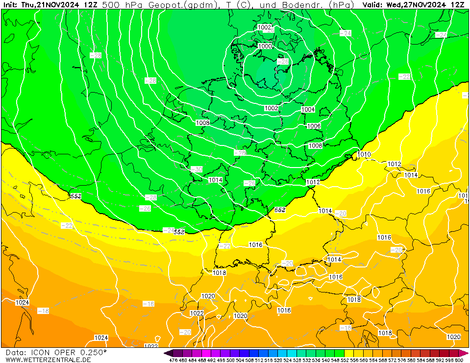 Wetterprognose 23.11. – 27.11. + Die Kälte geht, die Wärme kommt + danach wieder&nbsp;kühl