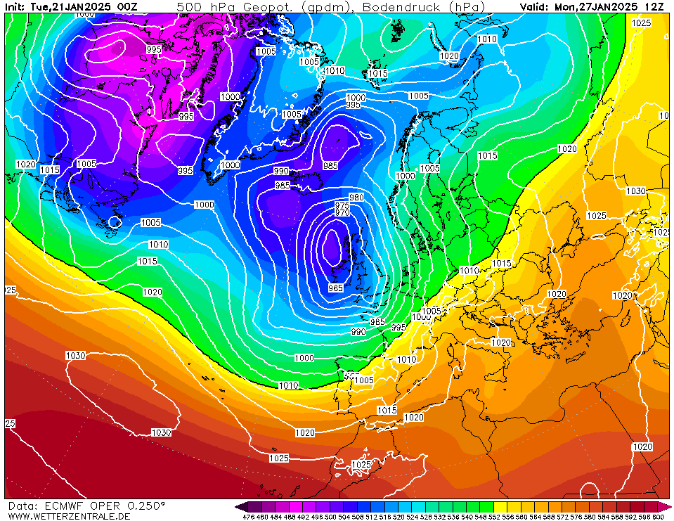 Wetterprognose 22.01. – 26.01. + Südströmung mit milden&nbsp;Temperaturen