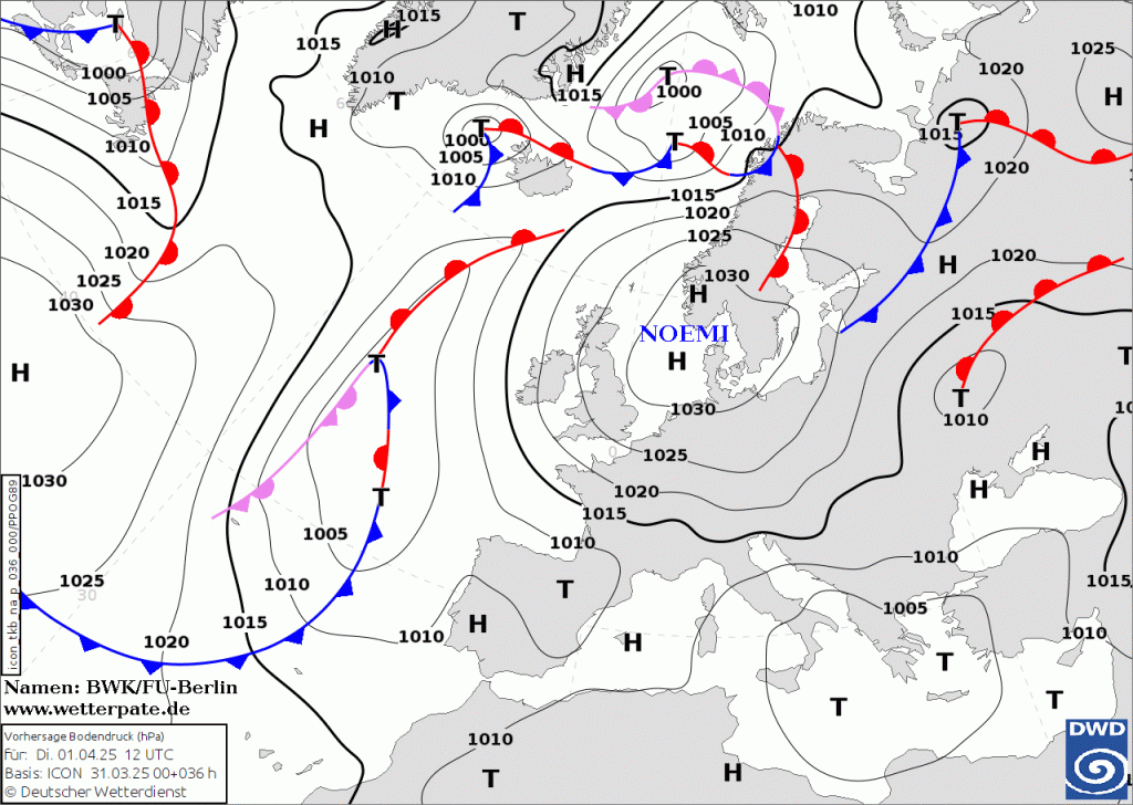 Wetterprognose 01.04. –&nbsp;05.04.