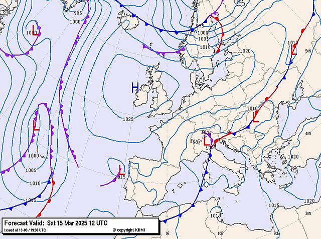 Wetterprognose 15.03. –&nbsp;19.03.