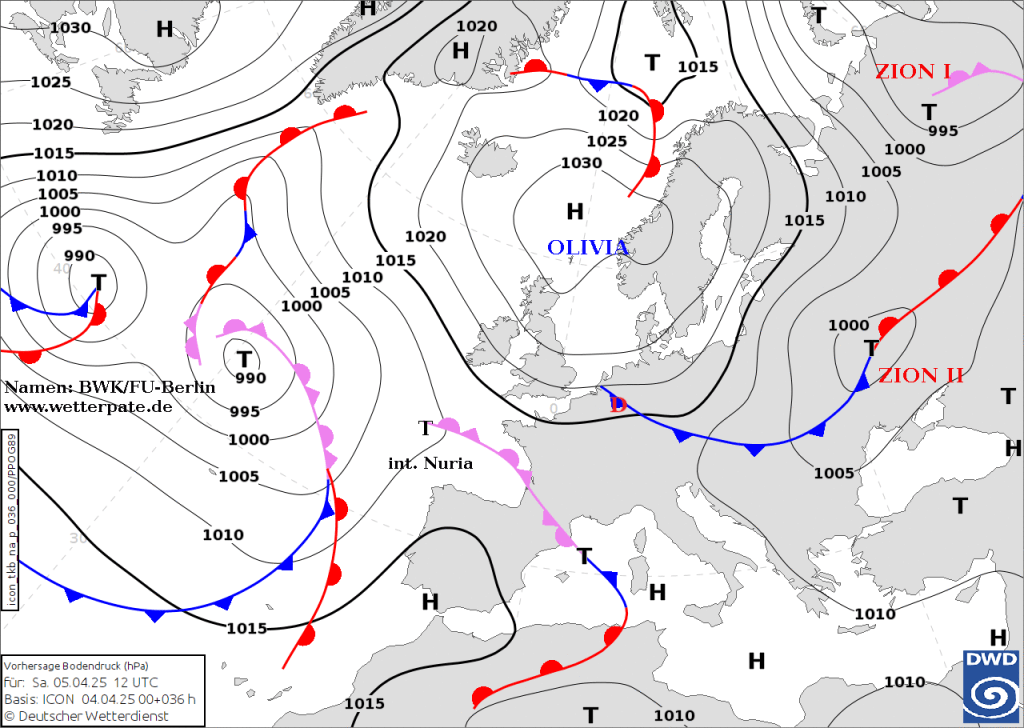Wetterprognose 05.04. –&nbsp;09.04.