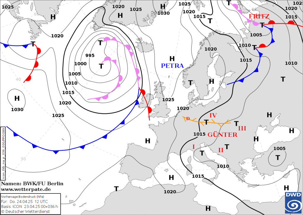 Wetterprognose 24.04. –&nbsp;28.04.