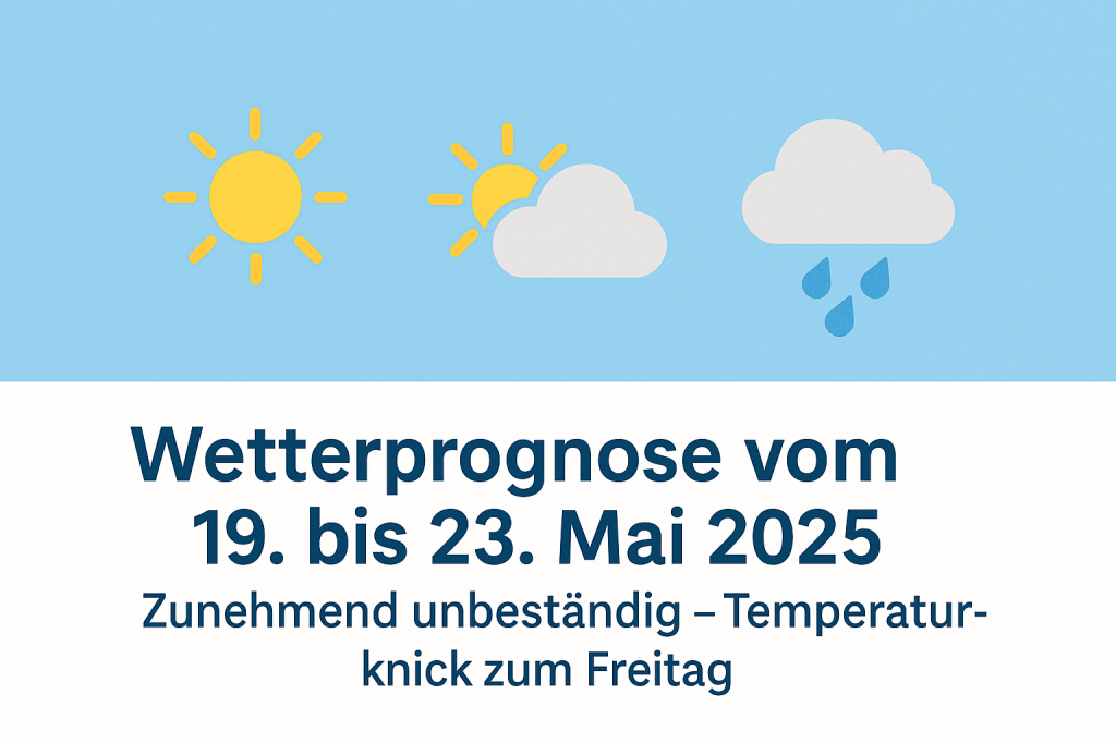 Wetterprognose vom 19. bis 23. Mai 2025 – Zunehmend unbeständig – Temperaturknick zum&nbsp;Freitag
