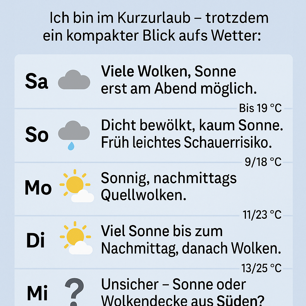 Wetterprognose vom 17. bis 21. Mai – Kurzurlaub, aber ein Blick aufs Wetter bleibt&nbsp;drin!
