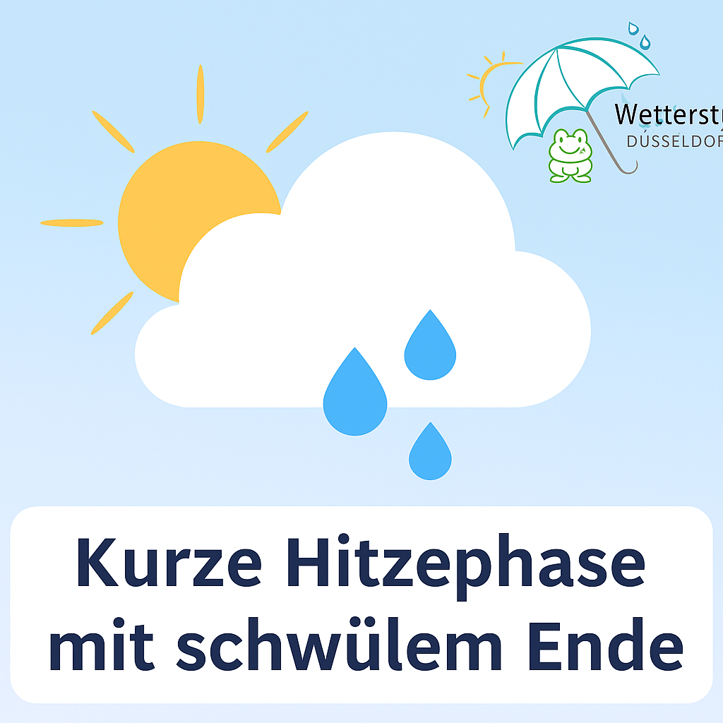 Wetterprognose für Düsseldorf – 18. bis 21. Juli 2025 – Kurze Hitzephase mit schwülem&nbsp;Ende