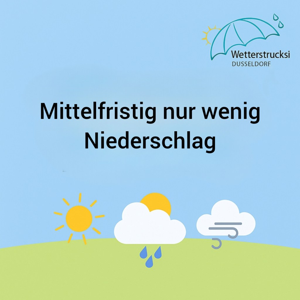 🌍 Strucksis Wetterblick für Düsseldorf & Umgebung – Mittelfristig wenig Regen in Sicht – Lage bleibt „sumpfig-stabil“